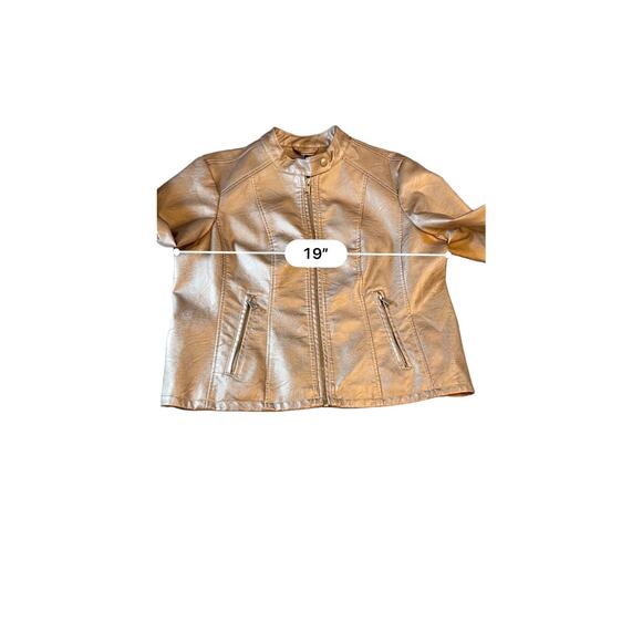 Baccini Rose Gold Faux Leather Metallic Jacket - PL - Picture 11 of 13